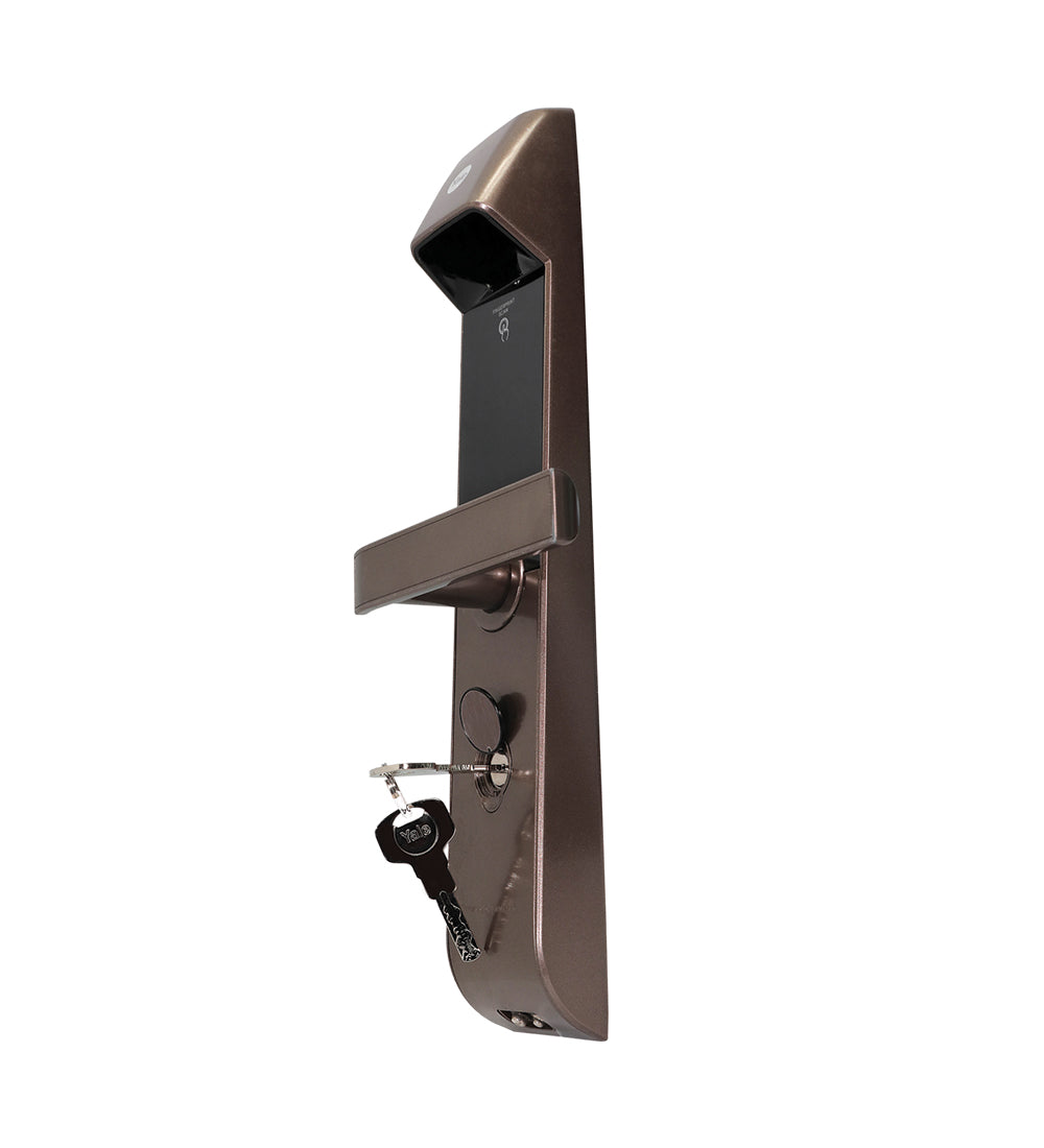 YDM 4115 -A Series, Biometric Smart Lock, Brown with Fingerprint, PIN, manual key and Yale Home App