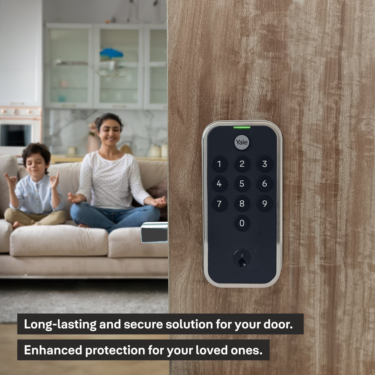Yale TYE Digital Lock, Satin Nickel Finish, with PIN and Manual Key
