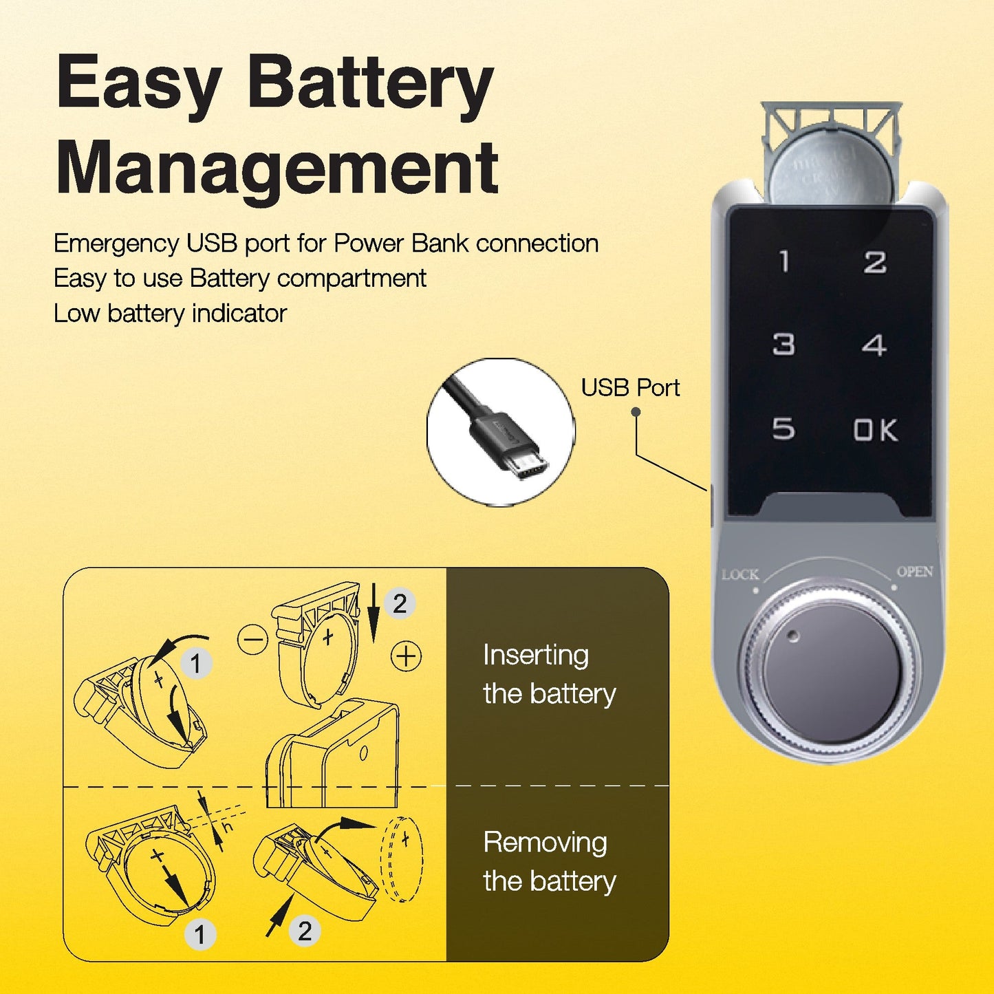 Mesh Pin Digital Wardrobe Lock for Wardrobes and Cabinets