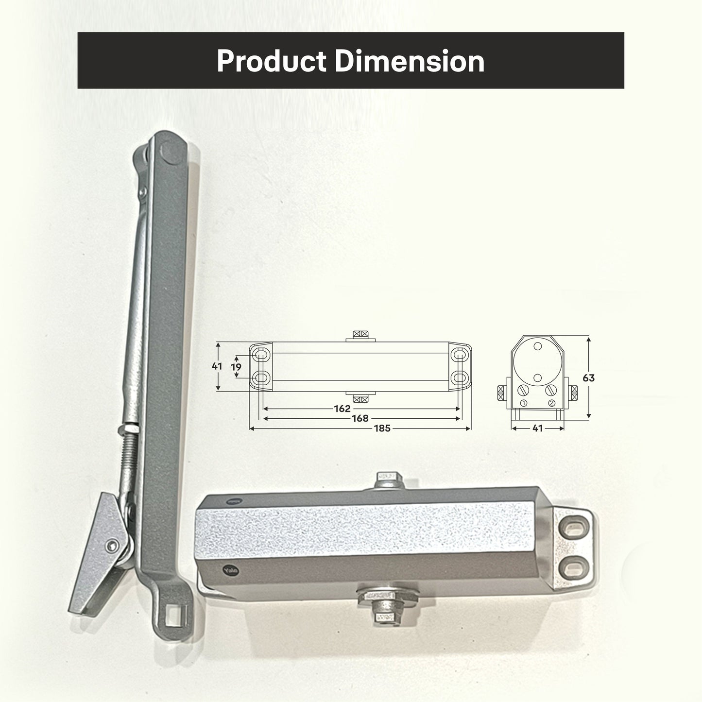DCR-504 Door Closer, EN Size 4, Silver