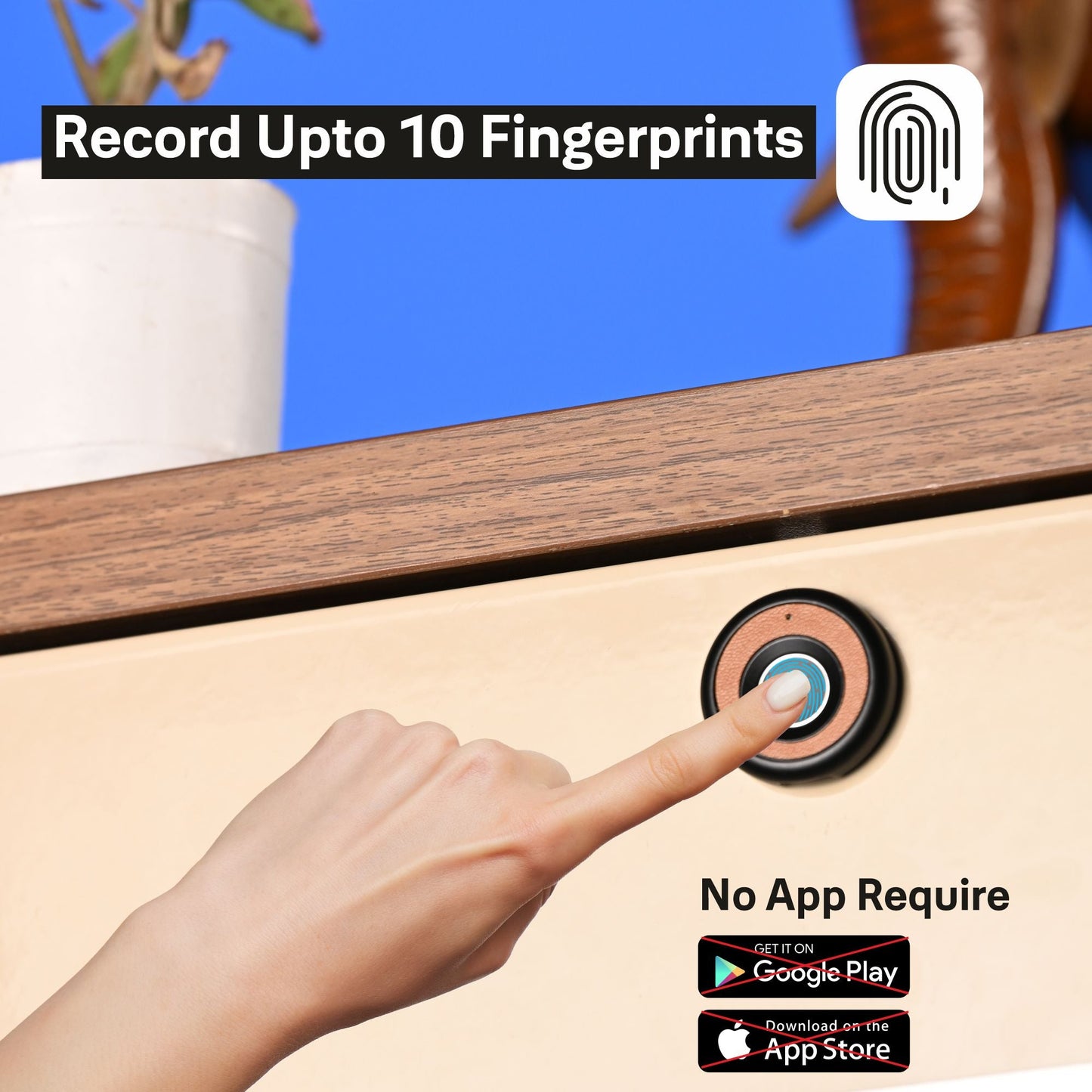Biometric Smart Premium Furniture Lock - No Need for Separate Handle