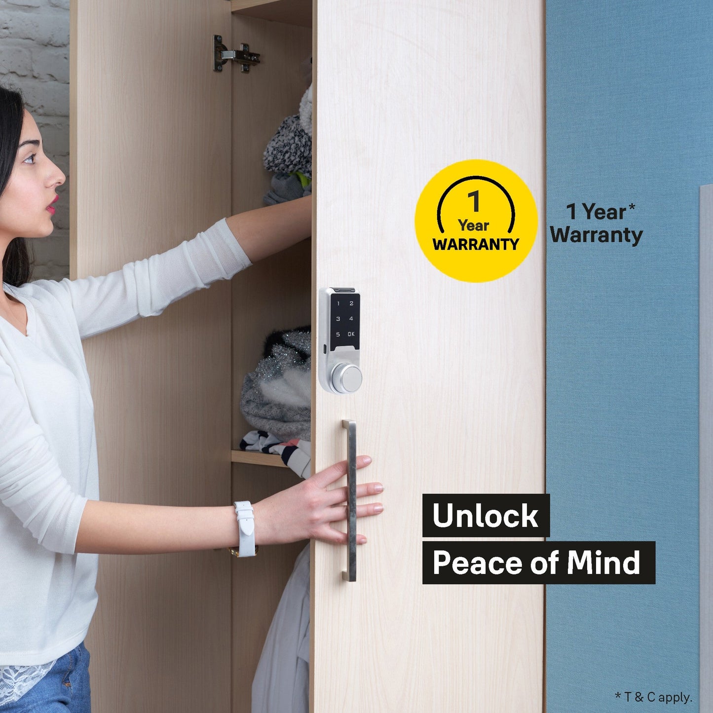 Mesh Pin Digital Wardrobe Lock for Wardrobes and Cabinets