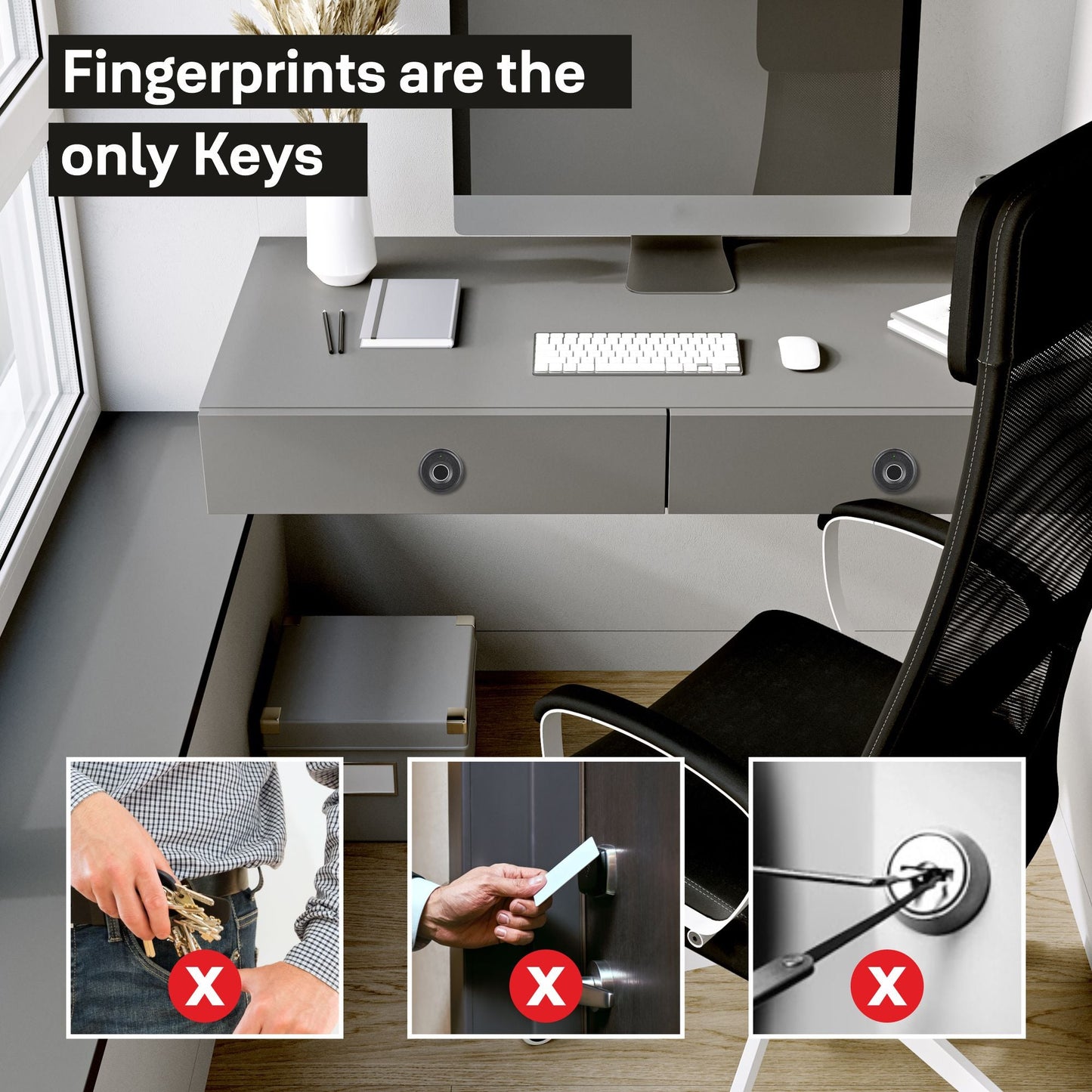 Biometric Smart Premium Furniture Lock - No Need for Separate Handle