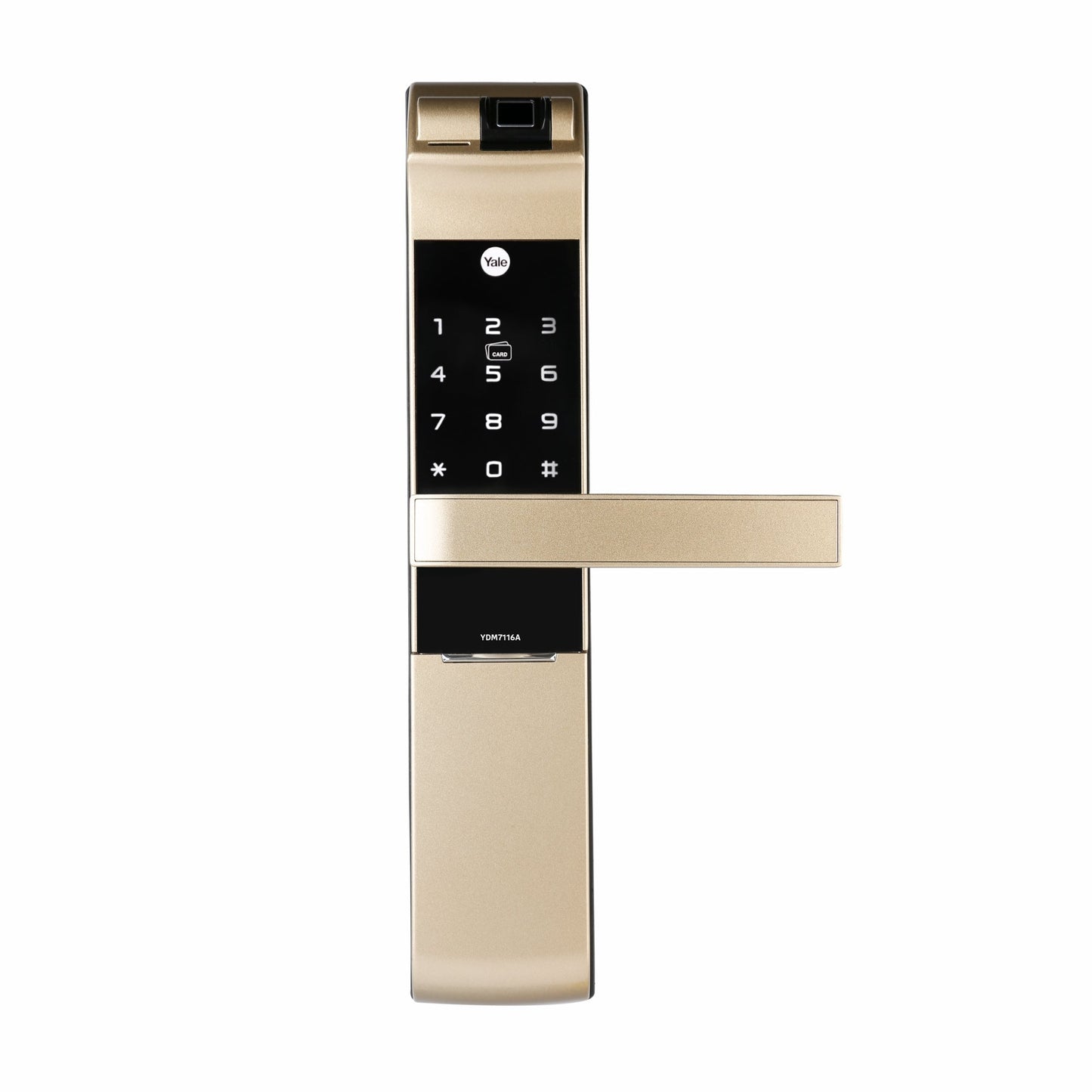 YDM 7116A Smart Lock, Champagne Gold with Fingerprint, PIN Code, RFID Card, Mechanical Key, Bluetooth module, Works with Yale Home App