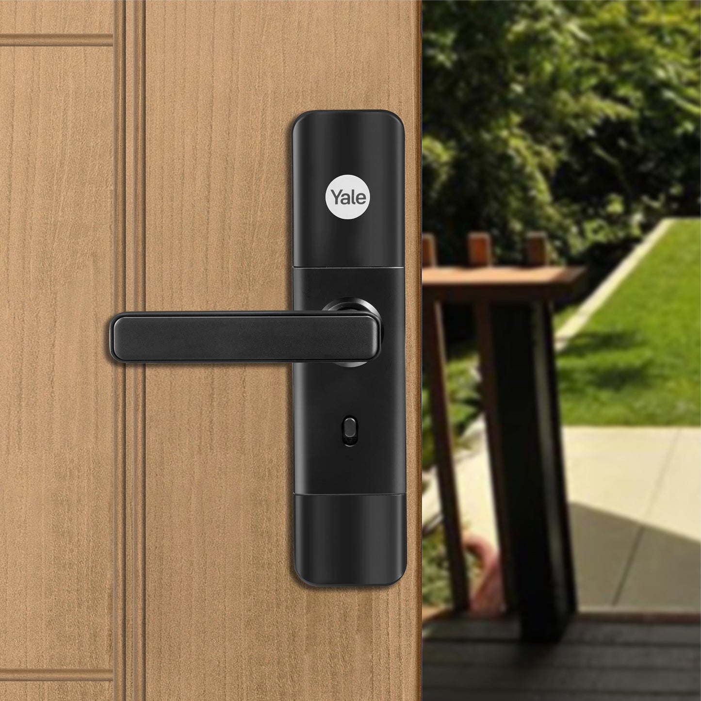 YDME50NxT Smart Door Lock, Black, Fingerprint, PIN, RFID, Manual Key Access