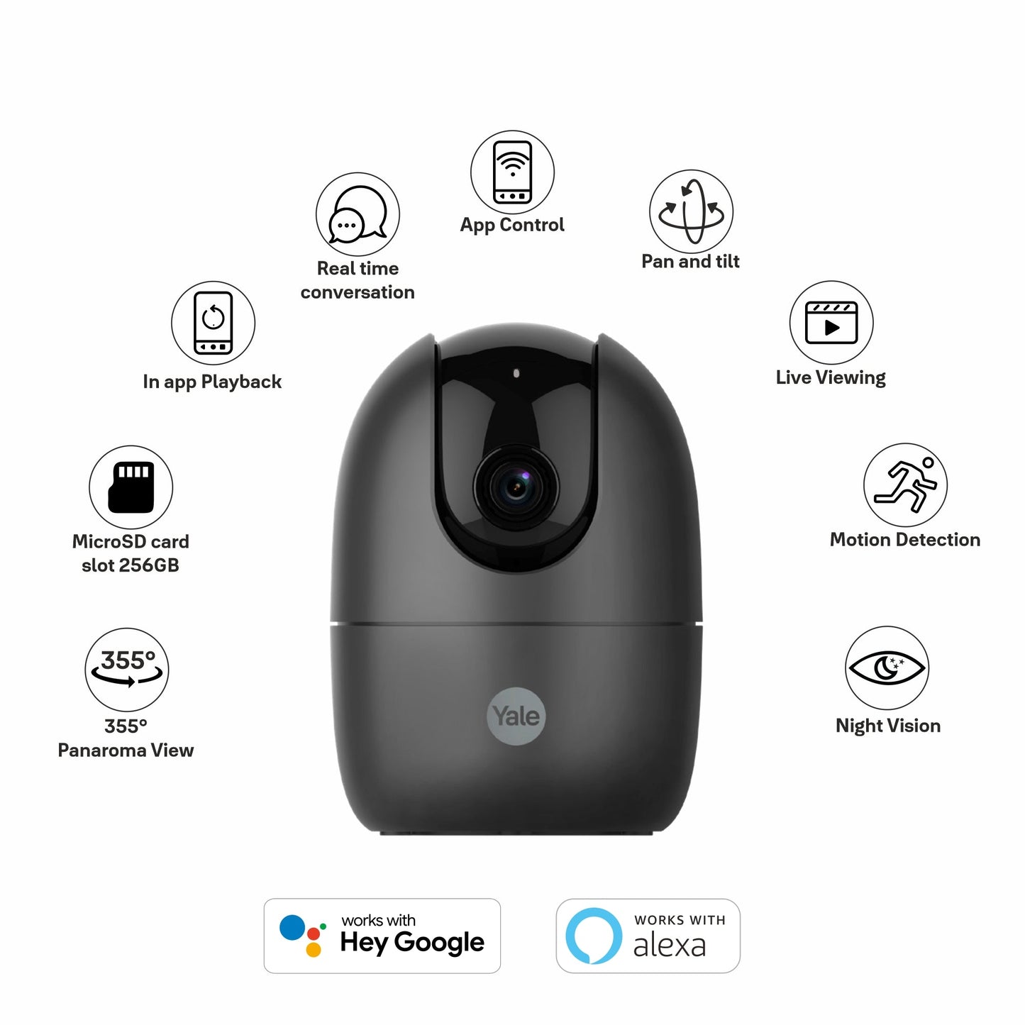 Indoor WiFi Camera Pan & Tilt, Motion Detection, Live Viewing, Privacy, 2 Way Talk