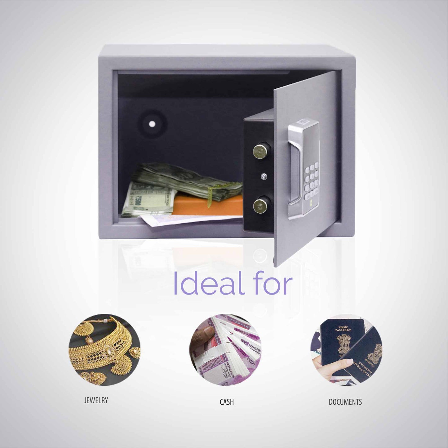 YSPC-200 Cosmos Series Home Safe Locker, Size- Small, Digital - Pin Access, Color- Grey