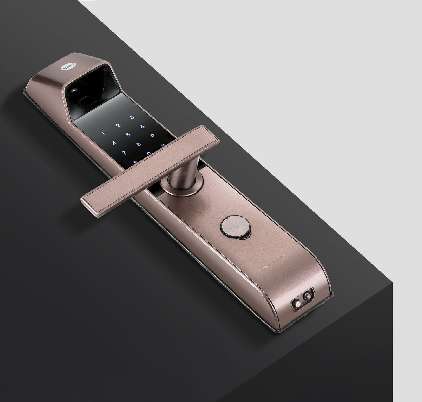YDM 4115 -A Series, Biometric Smart Lock, Brown with Fingerprint, PIN, manual key and Yale Home App