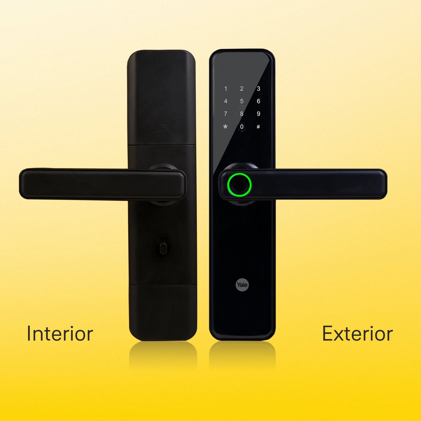 YDME50NxT Smart Door Lock, Black, Fingerprint, PIN, RFID, Manual Key Access