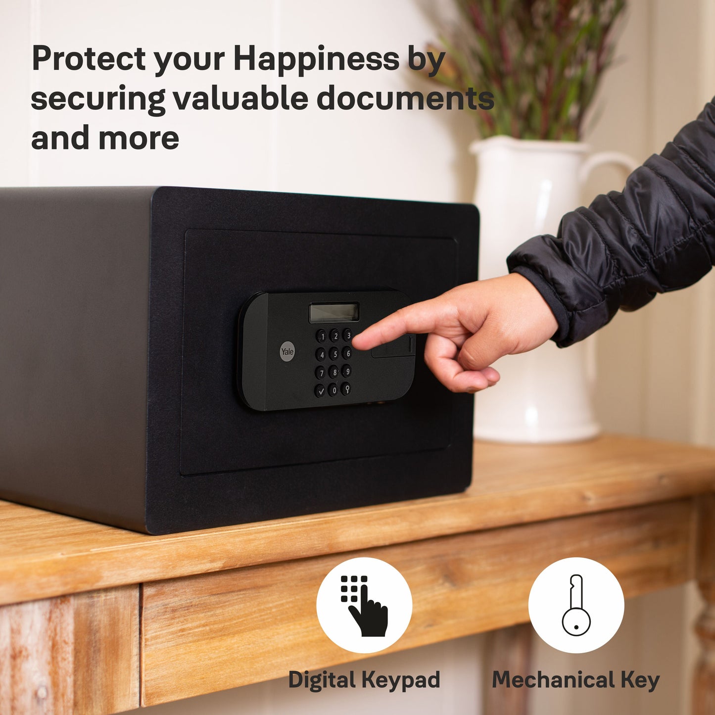 YSEB/200/EB1 High Security Compact Digital Safe Locker PIN, Black