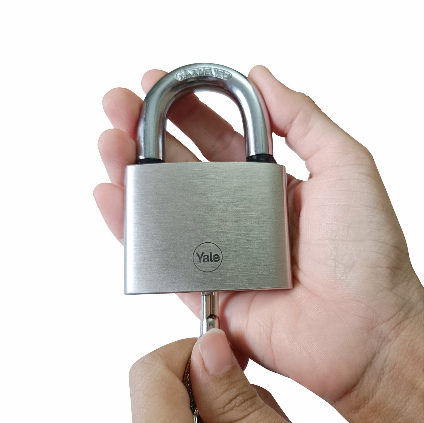 Y112/50/128/1 Yale 50mm Iron Disc Padlock with 3 Retaining Keys (Silver Finish)