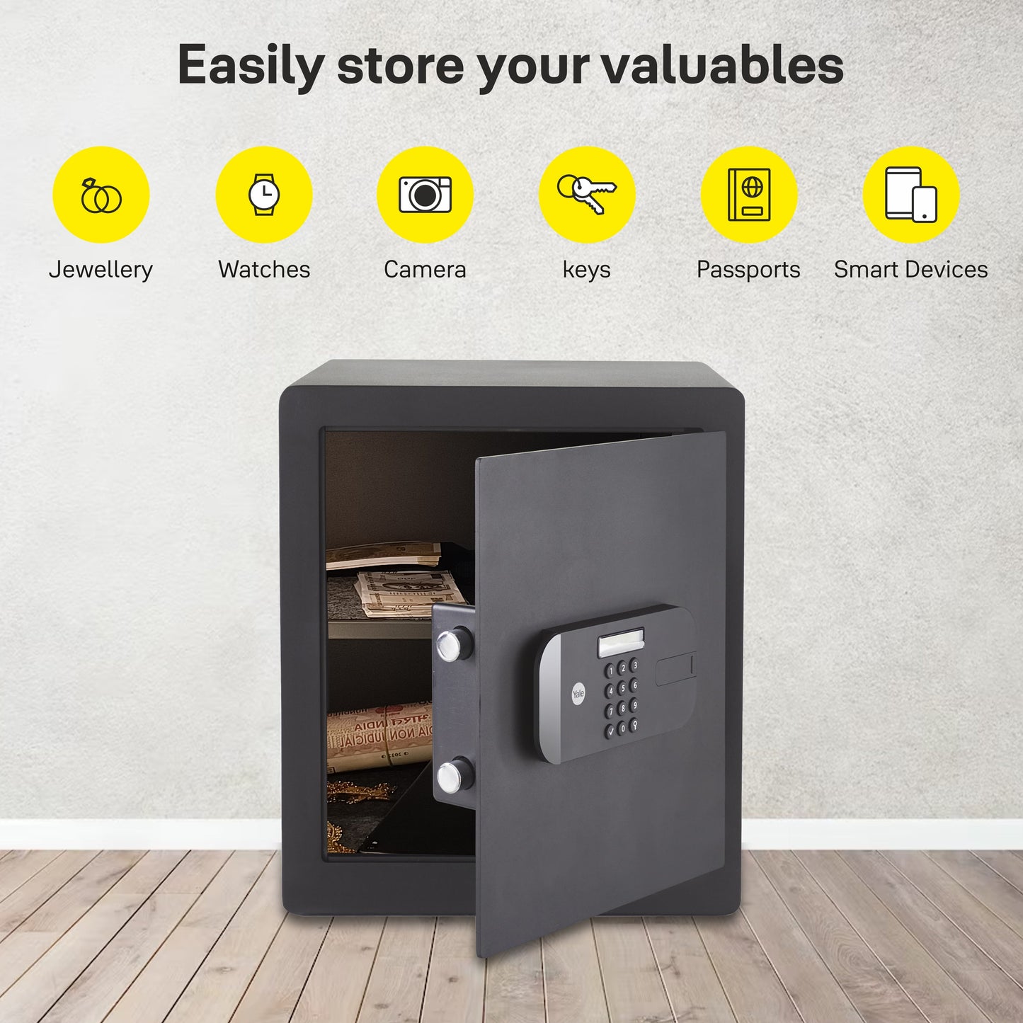 YSEB/400/EB1 High Security Office Digital Safe Locker - Pin Access - Black