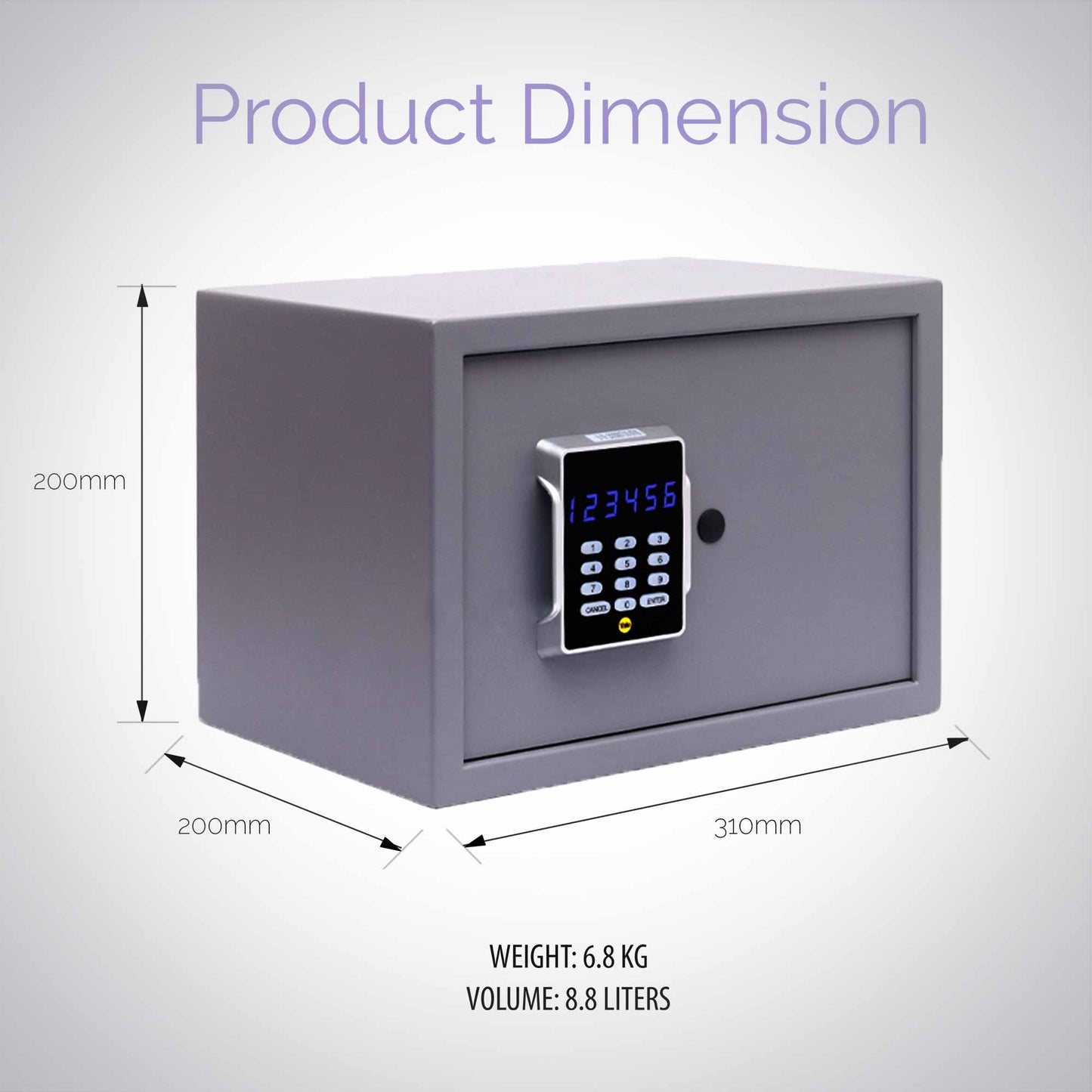 YSPC-200 Cosmos Series Home Safe Locker, Size- Small, Digital - Pin Access, Color- Grey