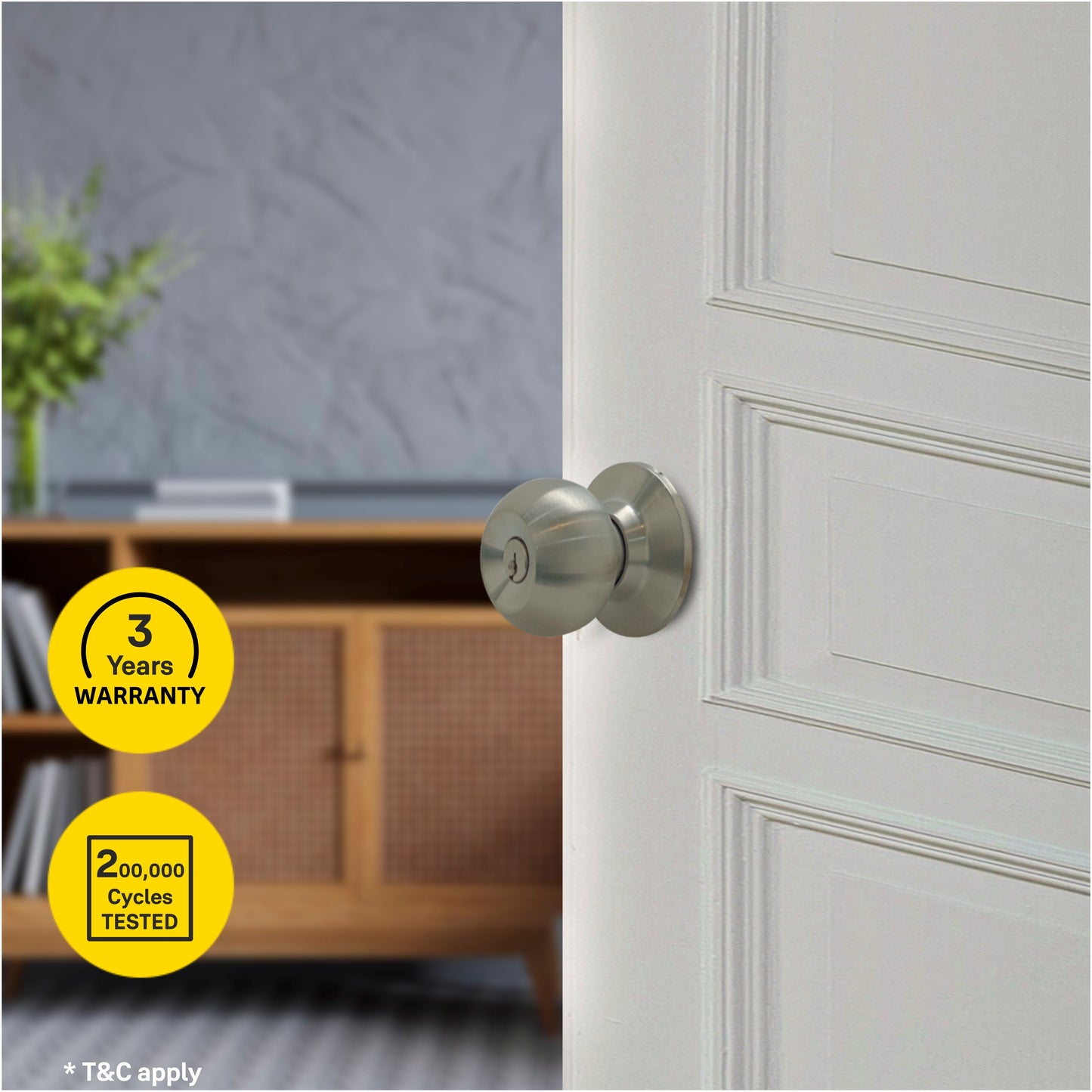 CA5127 Knobset 60/70mm B/S, Entrance, Satin Steel