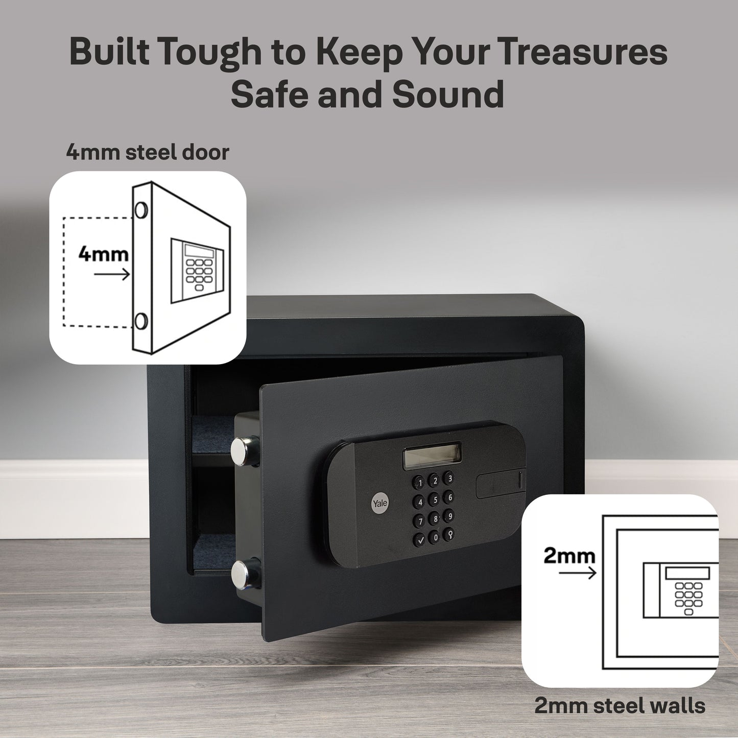 YSEB/200/EB1 High Security Compact Digital Safe Locker PIN, Black