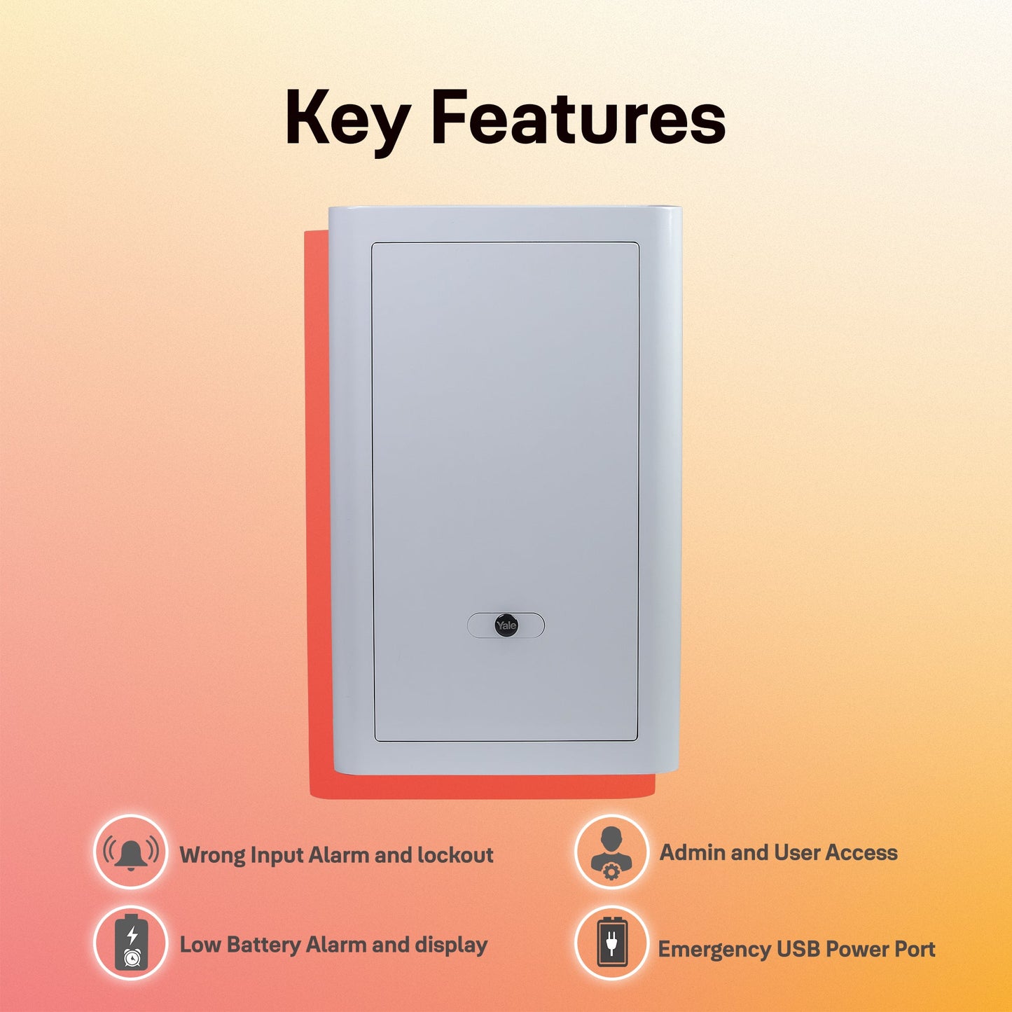 Classic Fingerprint Safe Locker for home and office 580/W1 - White, Multi Bolt Locking