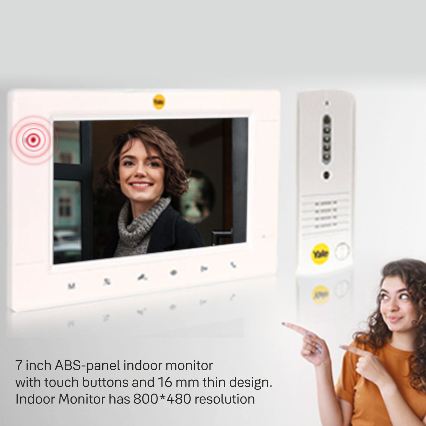 JB 305- M Video Door Phone with Two way communication, 7inch TFT LCD and Camera with Night Vision LEDs