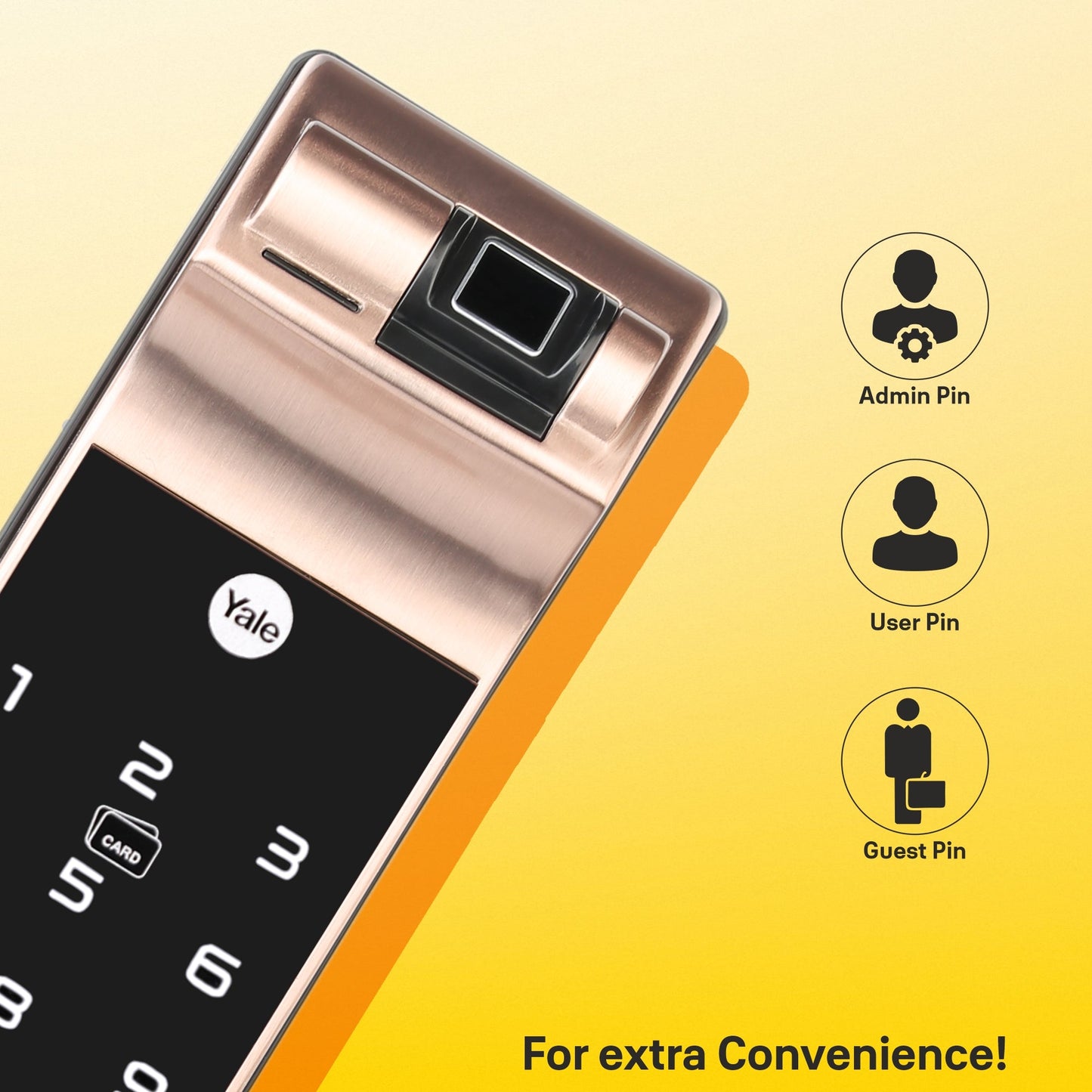 YDM 7116A Smart Lock, Red Bronze YDM 7116A Smart Lock with Fingerprint, PIN Code, RFID Card, Mechanical Key, Bluetooth module, Works with Yale Home App