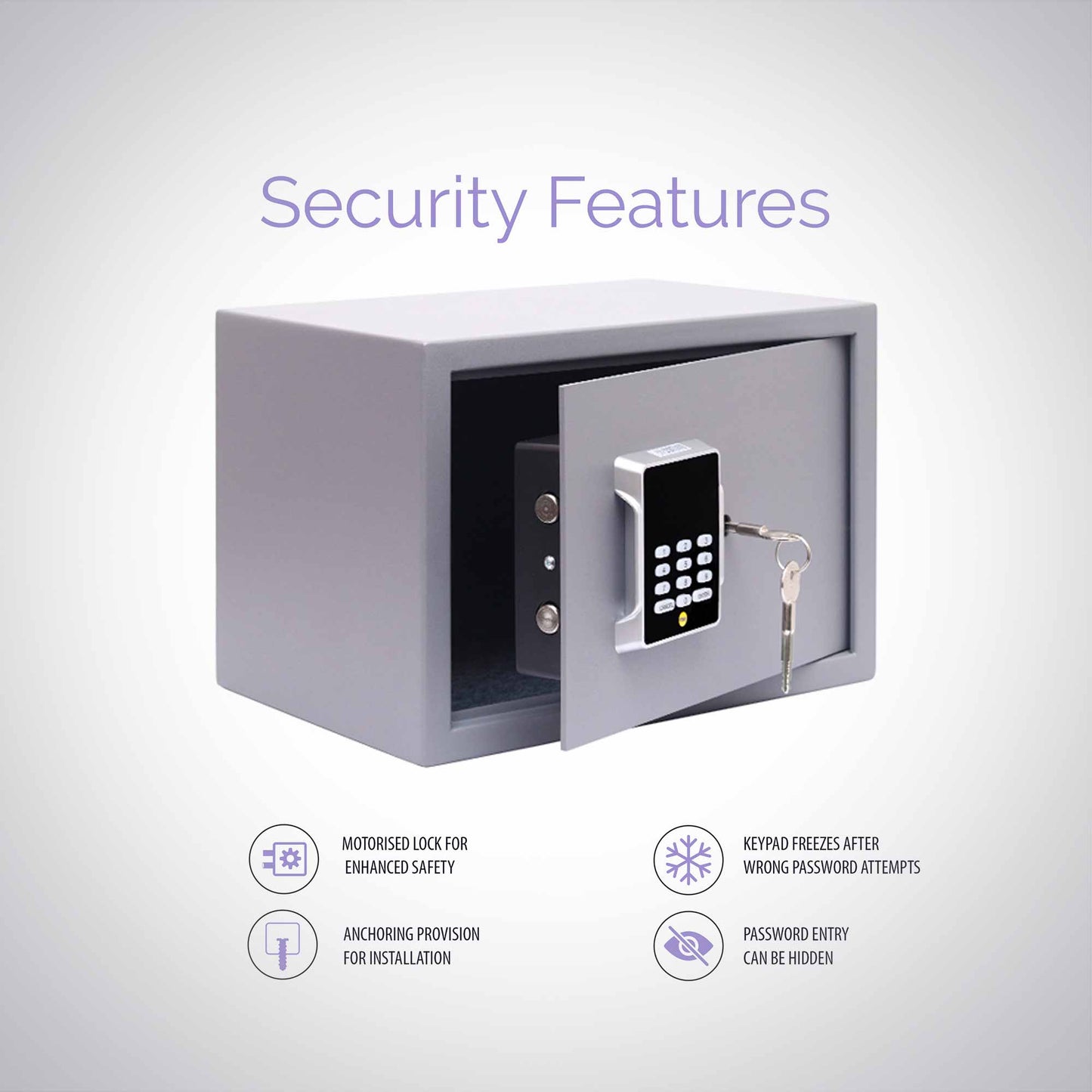 YSPC-200 Cosmos Series Home Safe Locker, Size- Small, Digital - Pin Access, Color- Grey