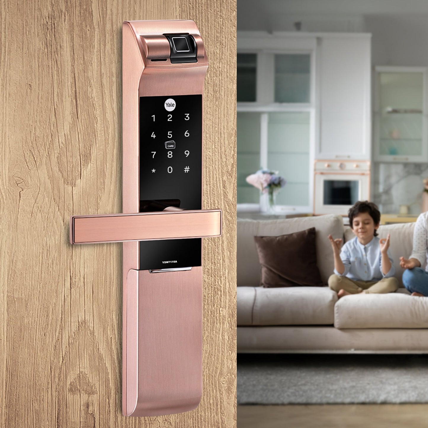 YDM 7116A Smart Lock, Red Bronze YDM 7116A Smart Lock with Fingerprint, PIN Code, RFID Card, Mechanical Key, Bluetooth module, Works with Yale Home App