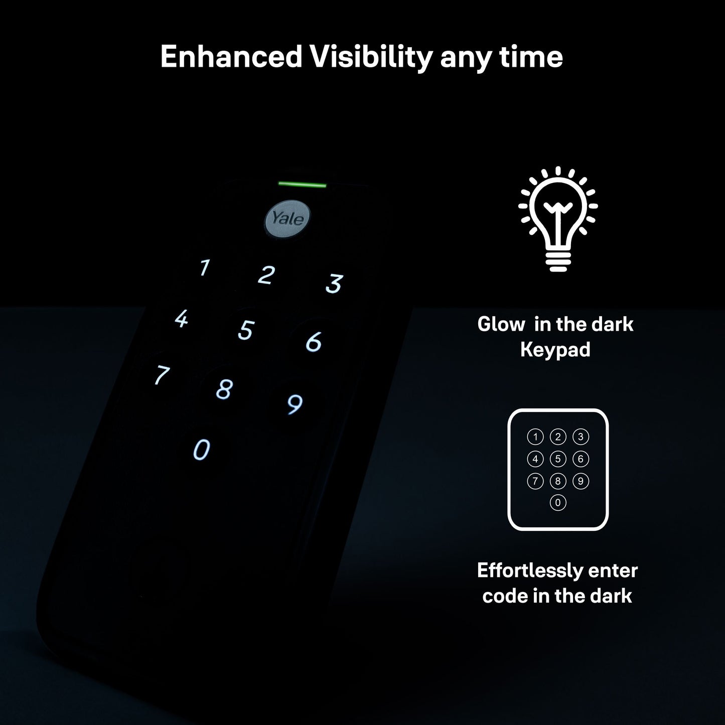 Yale TYE Digital Lock, Black Color, with PIN and Manual Key