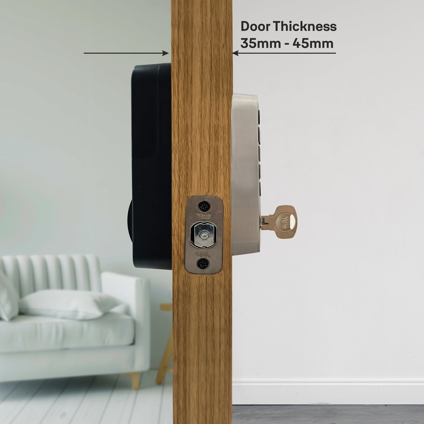 Yale TYE Digital Lock, Satin Nickel Finish, with PIN and Manual Key