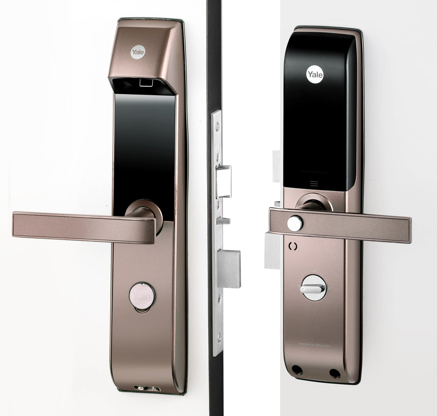 YDM 4115 -A Series, Smart Lock, Brown with Fingerprint, PIN, manual key and Yale Home App With Bluetooth Module and Wifi Connect Bridge