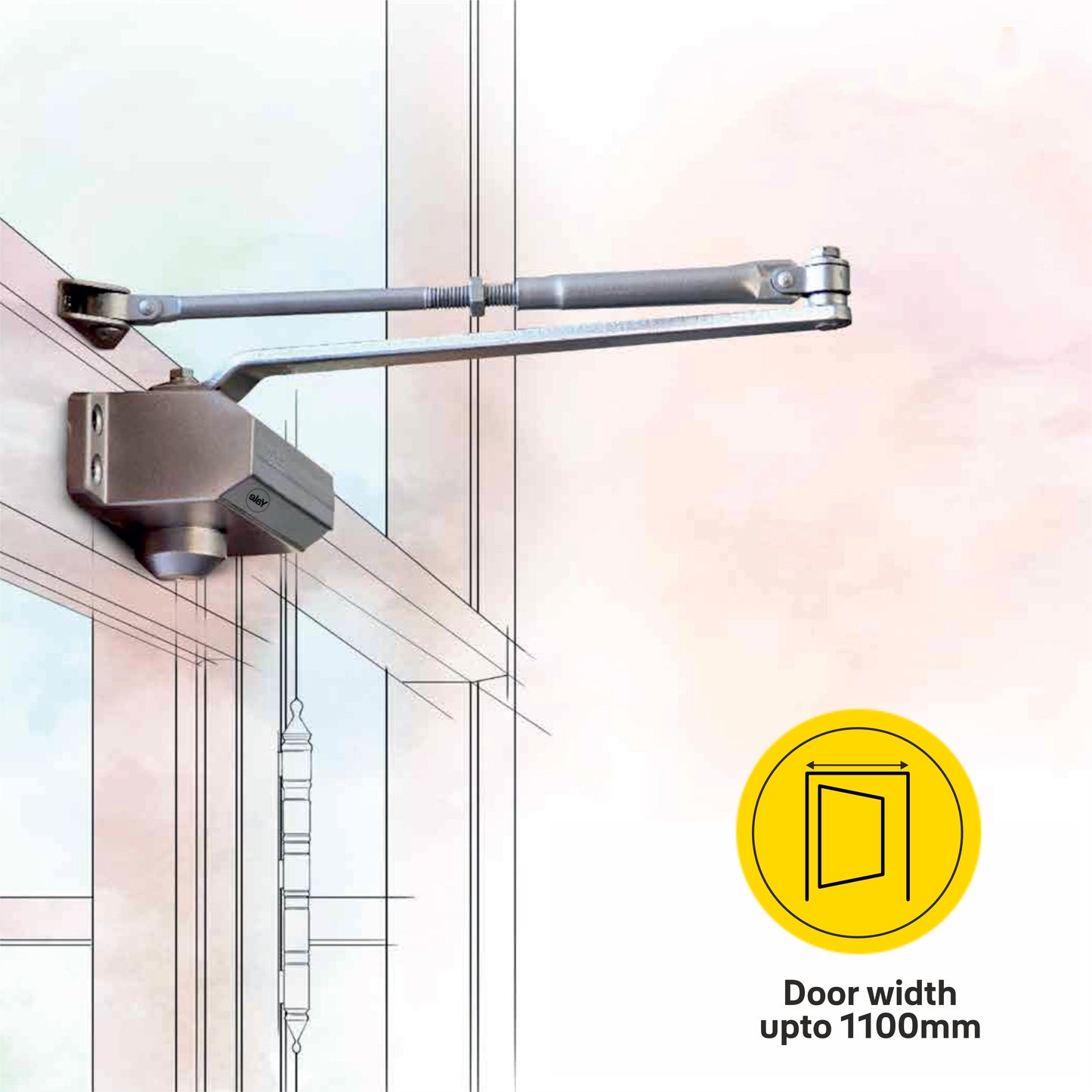 DCR-504 Door Closer, EN Size 4, Silver