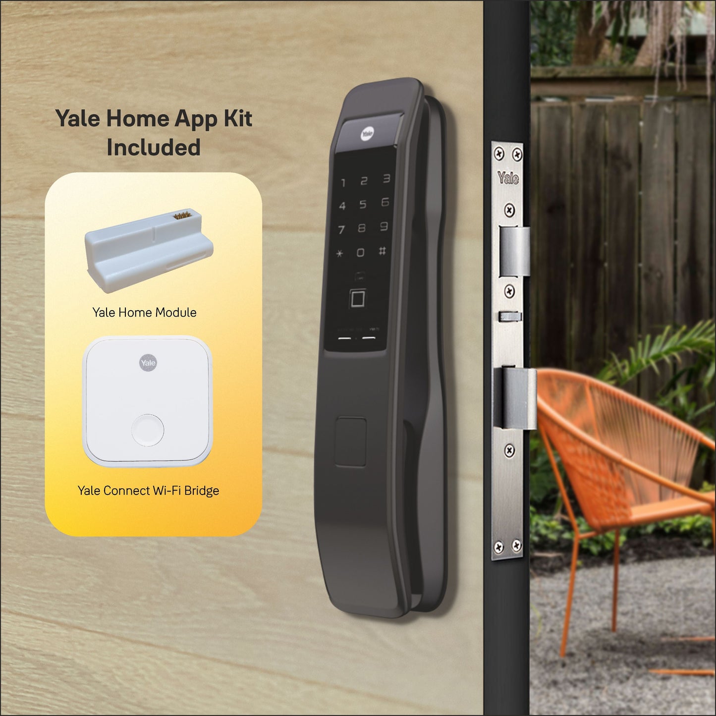 YMI 70 MB- A Series, Push Pull Smart Lock, Matt Black (Bluetooth Module and Wifi Bridge Included)