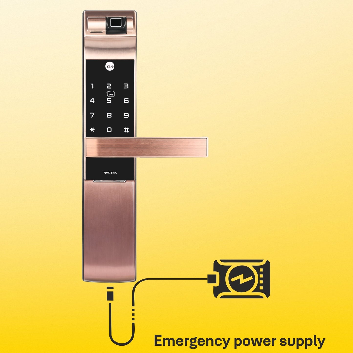 YDM 7116A Smart Lock, Red Bronze YDM 7116A Smart Lock with Fingerprint, PIN Code, RFID Card, Mechanical Key, Bluetooth module, Works with Yale Home App