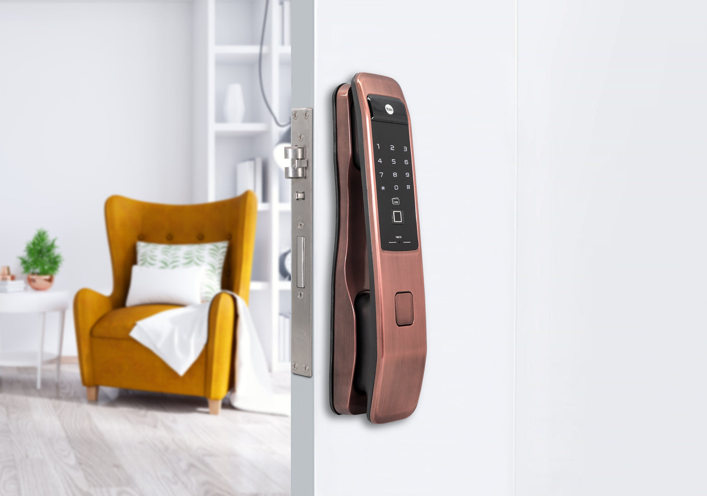 YMI 70 RB - A Series, Push Pull Smart Lock, Red Bronze (Bluetooth Module and Wifi Bridge Included)