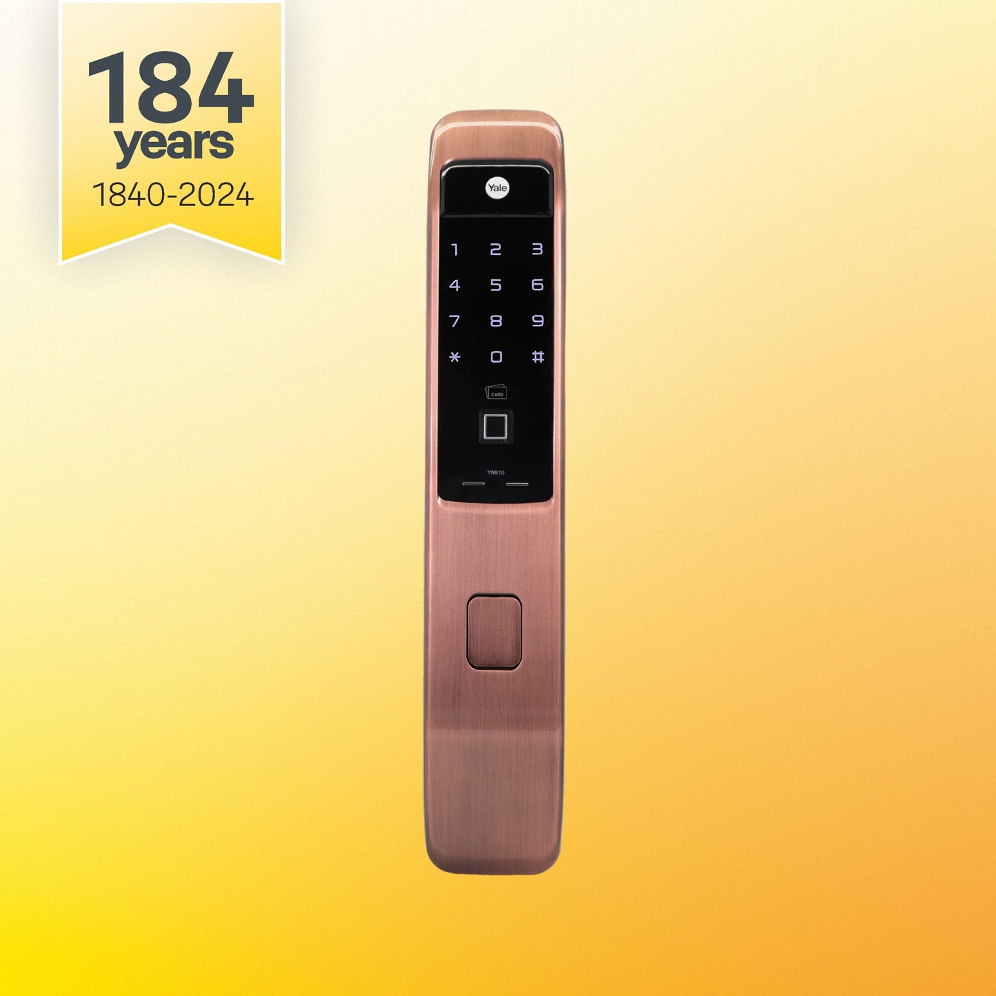YMI 70 RB - A Series, Push Pull Smart Lock, Red Bronze (Bluetooth Module and Wifi Bridge Included)