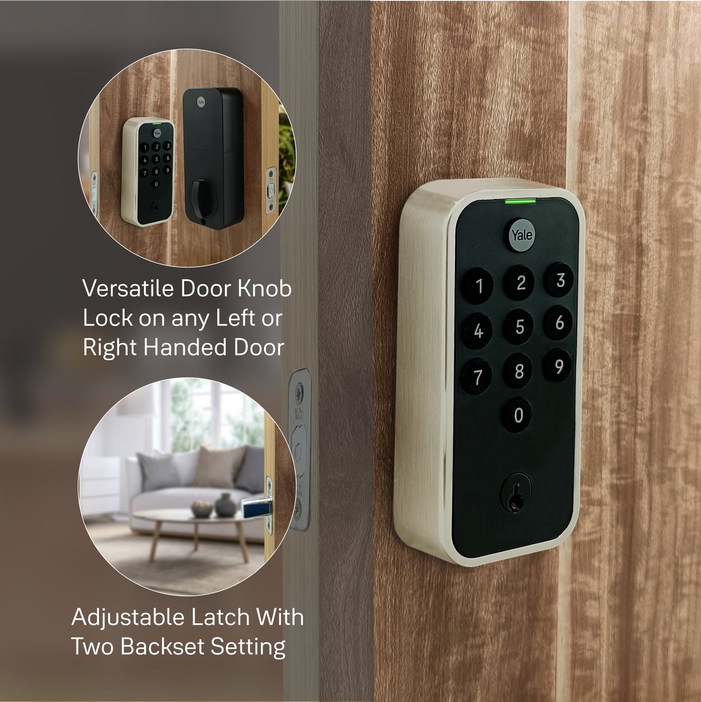 Yale TYE Digital Lock, Satin Nickel Finish, with PIN and Manual Key