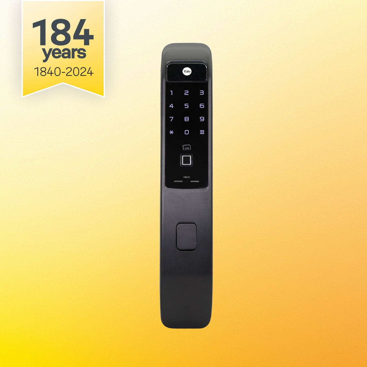 YMI 70 MB- A Series, Push Pull Smart Lock, Matt Black (Bluetooth Module and Wifi Bridge Included)