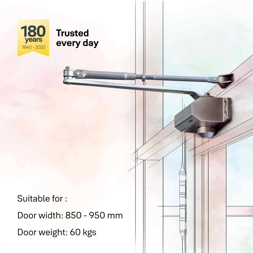 DCR 502 Door Closer, EN Size 2, Silver.