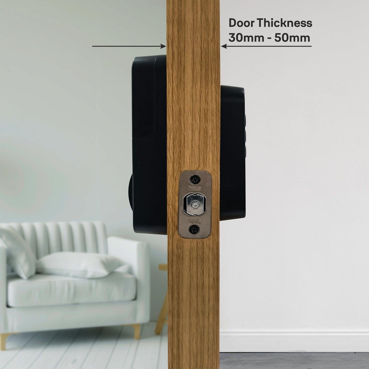 Yale TYE Digital Lock, Black Color, with PIN and Manual Key