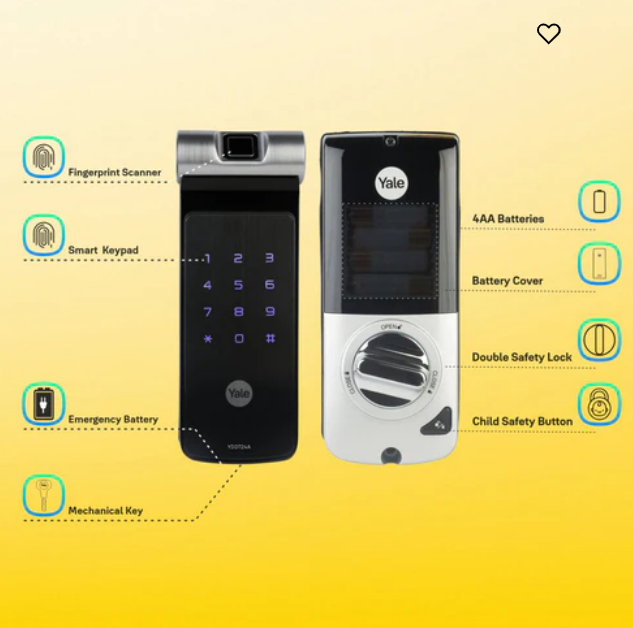 YDD 724A Series, Biometric Smart Lock with 4-in-one access, Deadbolt RIM Lock