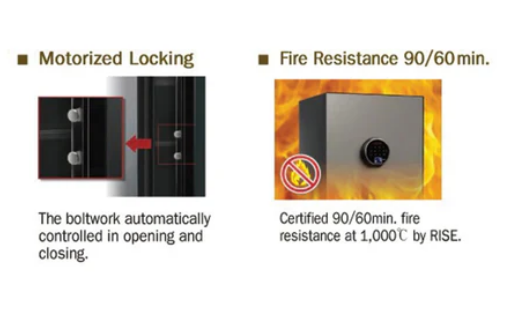 YFF/520/FG2 Biometric Safe Locker, 60 Min Fire Resistance, Black, 37 Litre