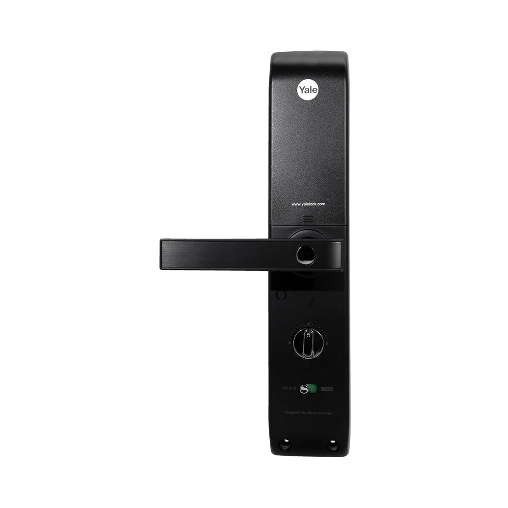 YDM 7116A Smart Lock, Matt Black with Fingerprint, PIN Code, RFID Card, Mechanical Key, Bluetooth module, Works with Yale Home App