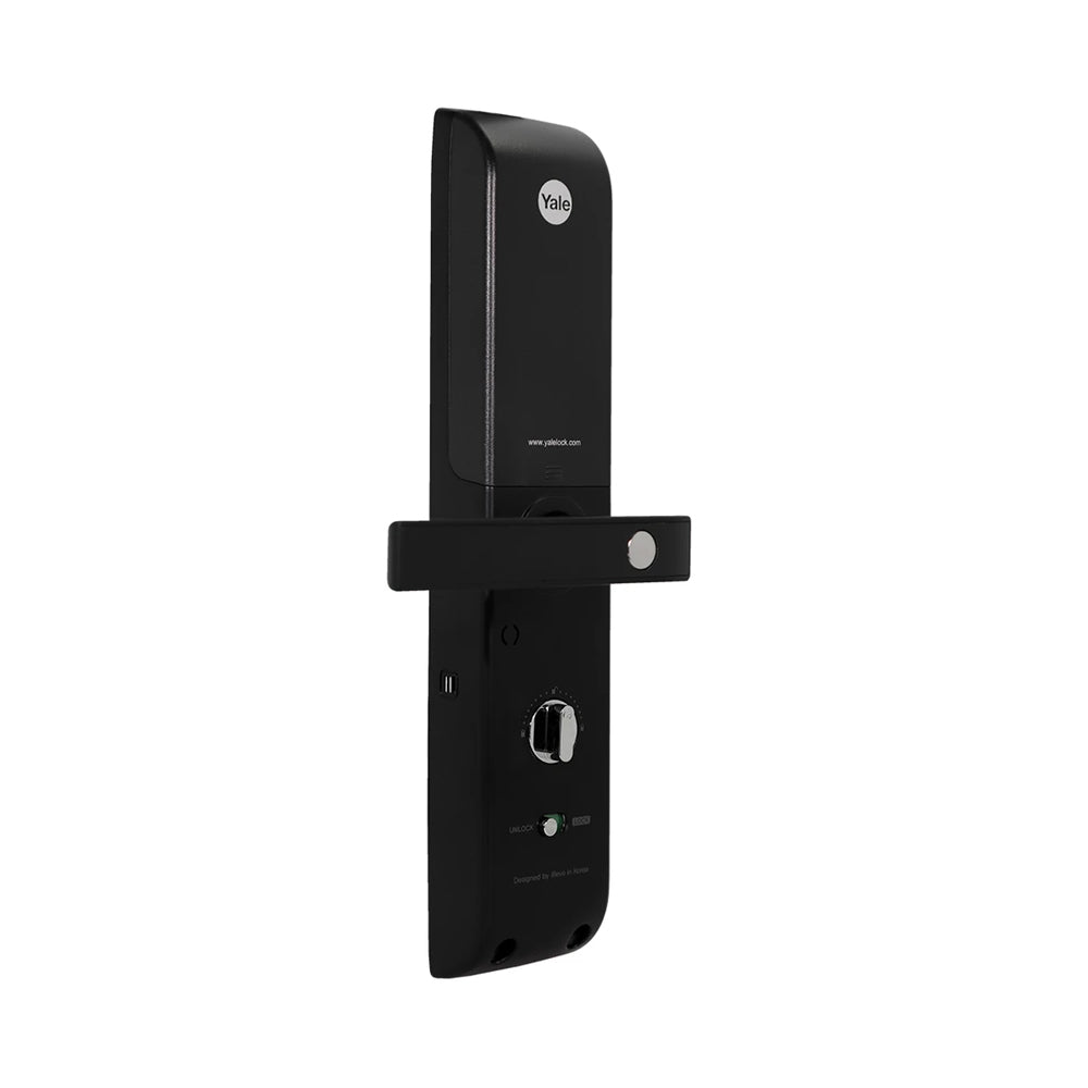 YDM 7116A Smart Lock, Matt Black with Fingerprint, PIN Code, RFID Card, Mechanical Key, Bluetooth module, Works with Yale Home App