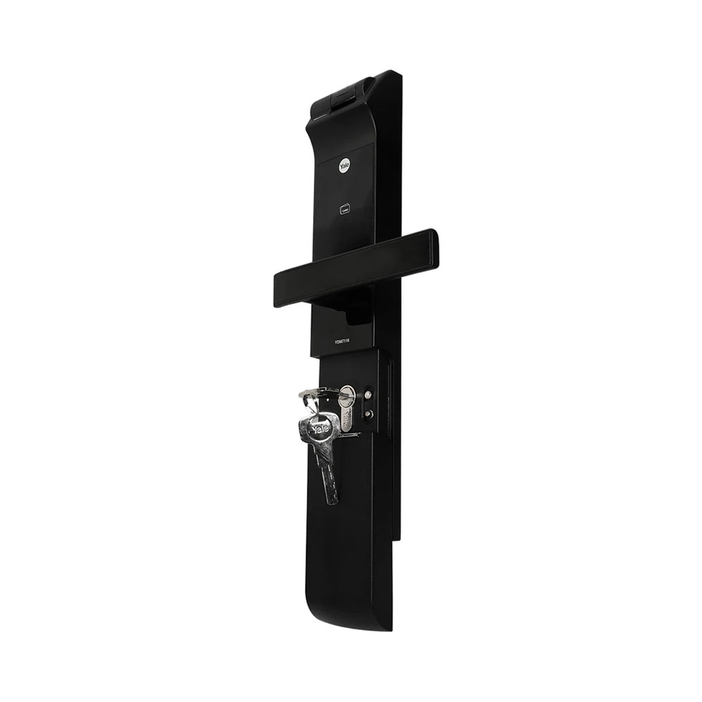 YDM 7116A Smart Lock, Matt Black with Fingerprint, PIN Code, RFID Card, Mechanical Key, Bluetooth module, Works with Yale Home App
