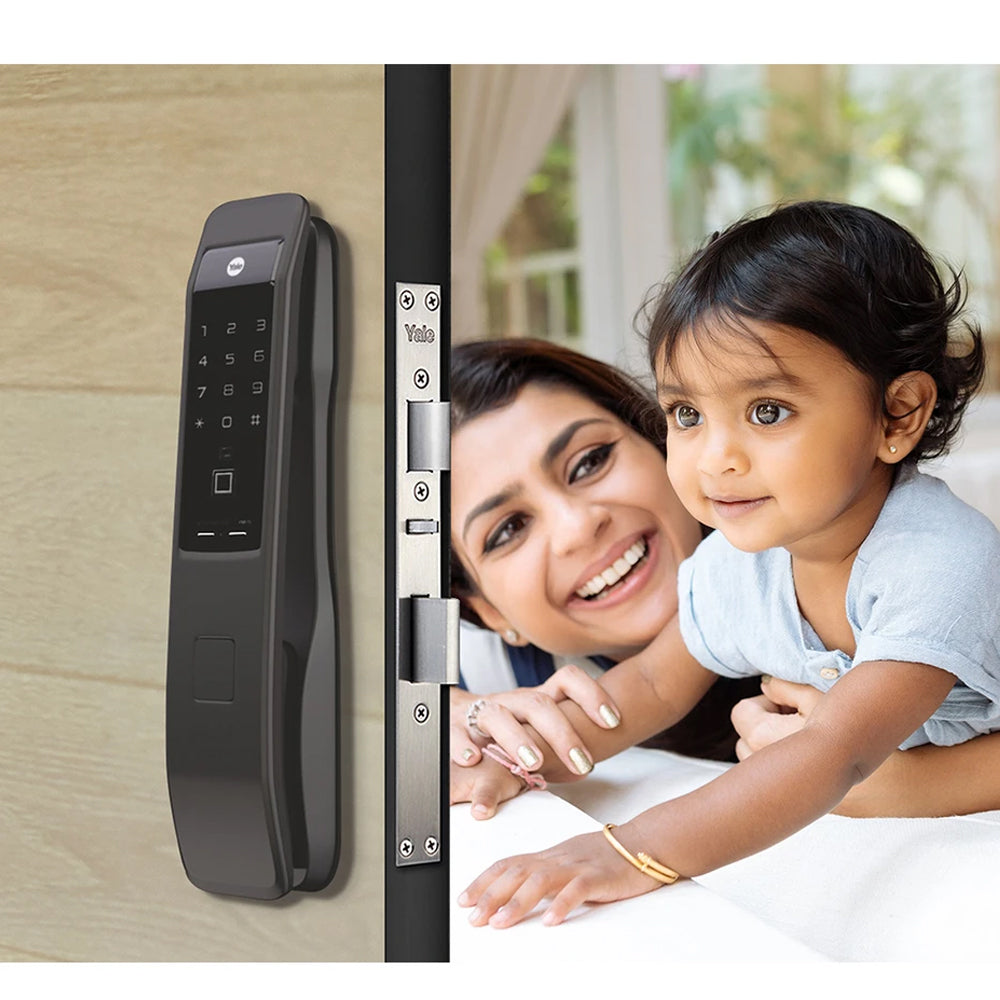 YMI 70 MB- A Series, Push Pull Smart Lock, Matt Black (Bluetooth Module and Wifi Bridge Included)