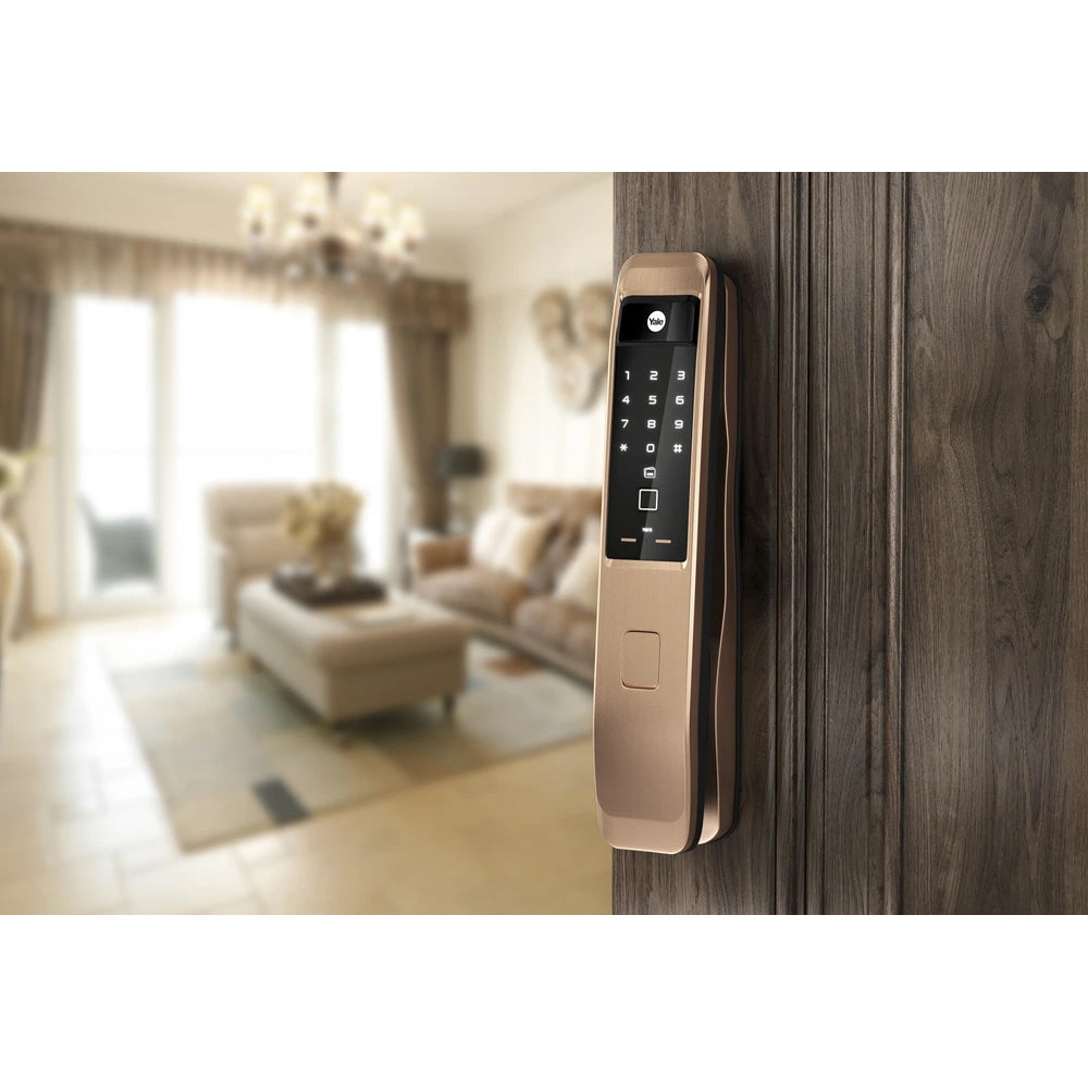 YMI 70 CG - A Series Push Pull Smart Lock, Red Gold (Bluetooth Module and Wifi Bridge Included)