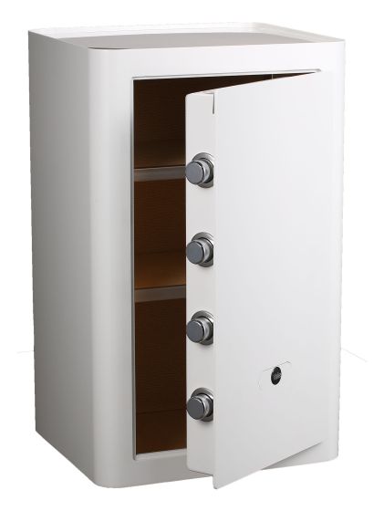 Classic Fingerprint Safe Locker for home and office 580/W1 - White, Multi Bolt Locking