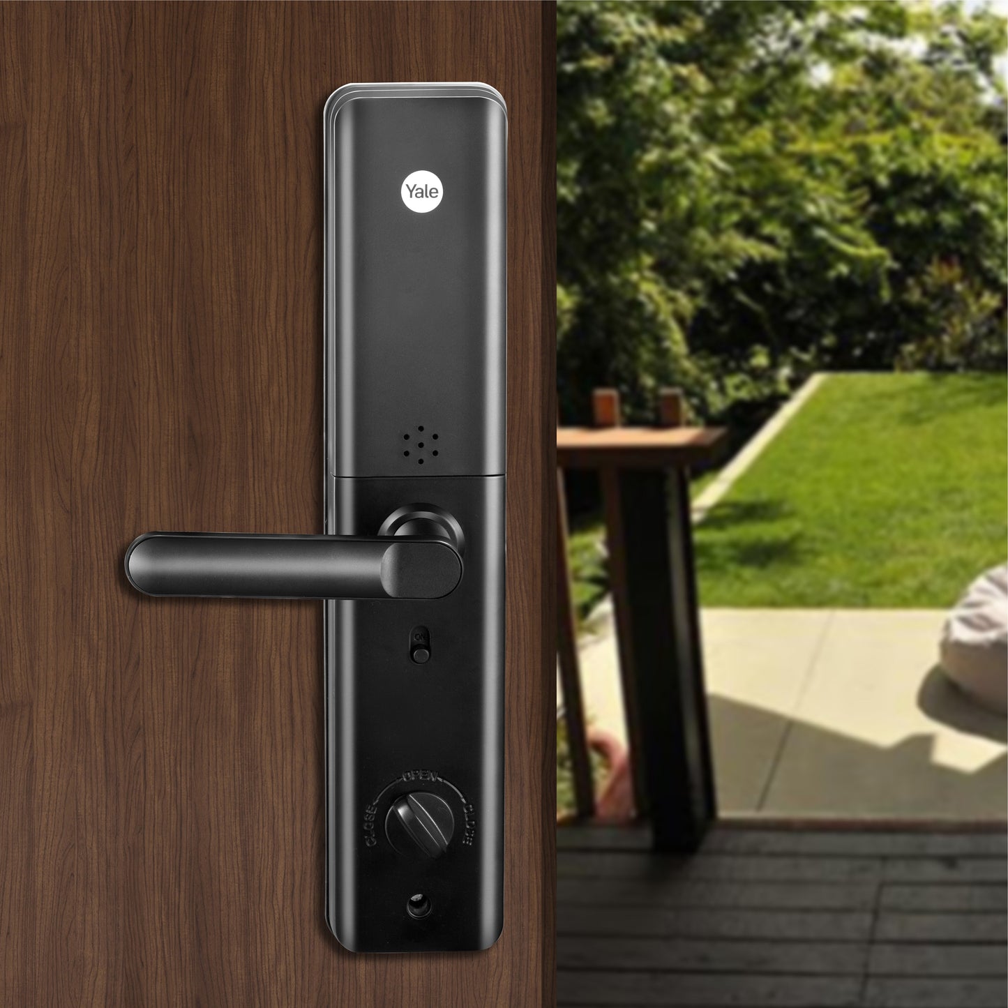 YDME100NxT Smart Door Lock, Black, Fingerprint, PIN, RFID, Manual Key Access