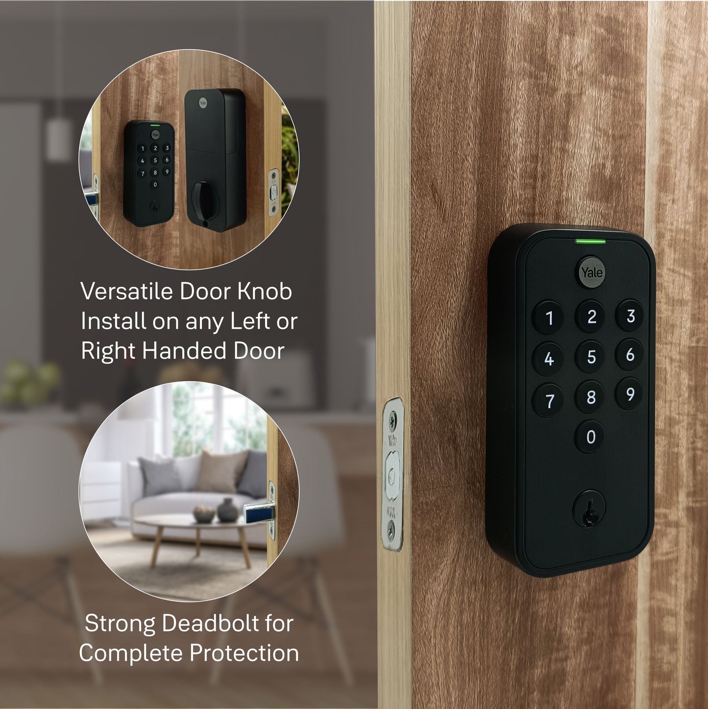 Yale TYE Digital Lock, Black Color, with PIN and Manual Key