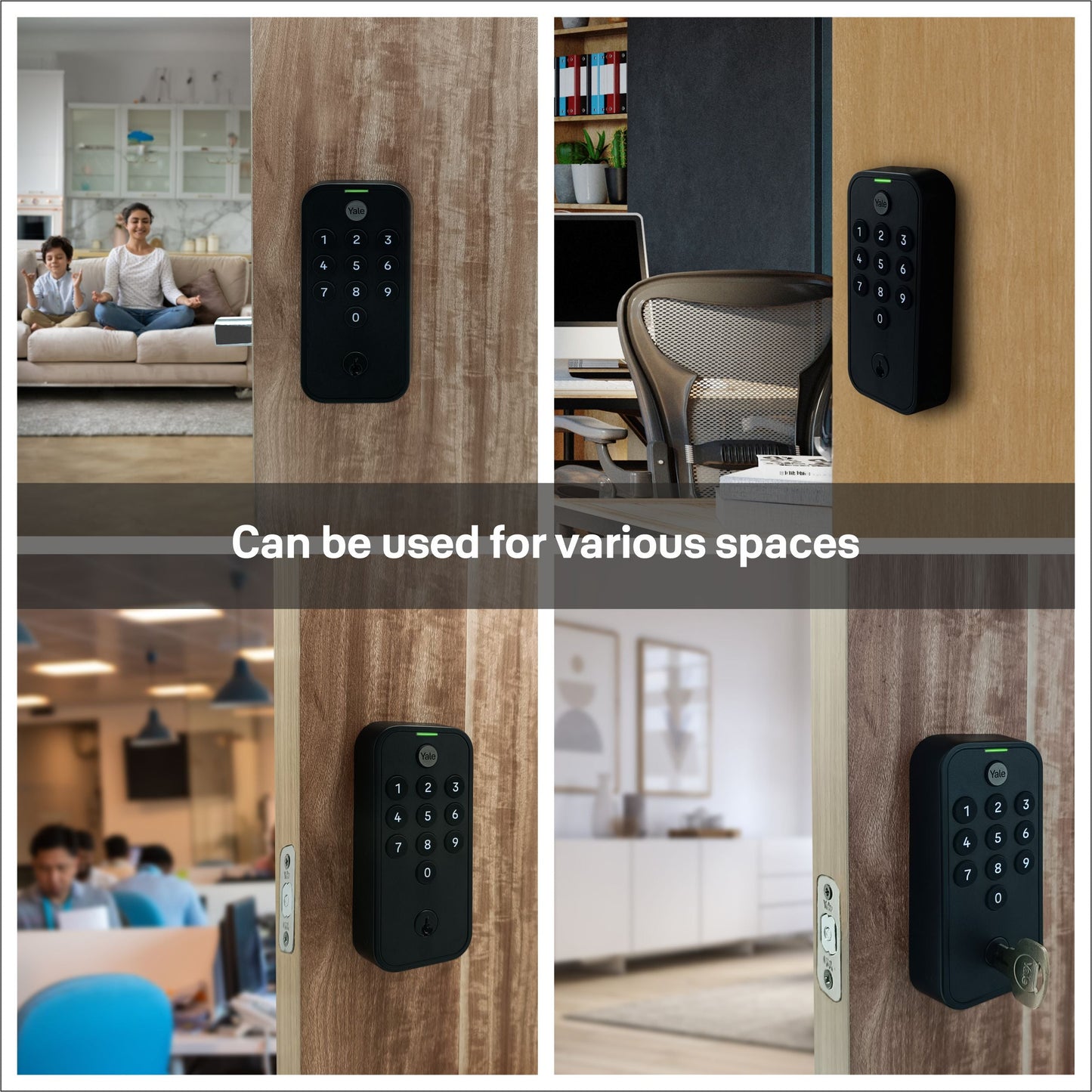 Yale TYE Digital Lock, Black Color, with PIN and Manual Key