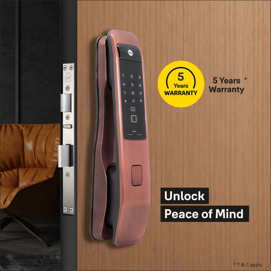 YMI 70 RB - A Series, Push Pull Smart Lock, Red Bronze (Bluetooth Module and Wifi Bridge Included)
