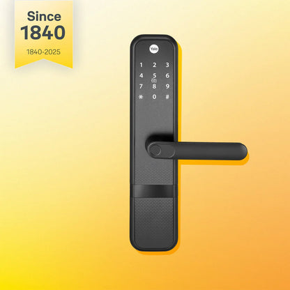 Yale Zuri Smart Lock (Black) with 5 way unlocking (Fingerprint, PIN, RFID, Manual Key) and Built-in Bluetooth (To Access through Home App) Included Connect Wifi Bridge