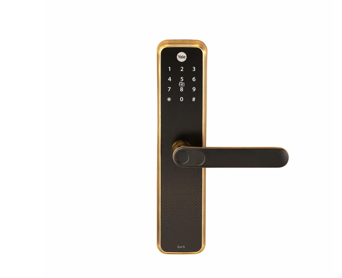 Yale Zuri S (Antique Bronze) Smart Lock with 5 way unlocking (Fingerprint, PIN, RFID, Manual Key) and Built-in Bluetooth (To Access through Home App)